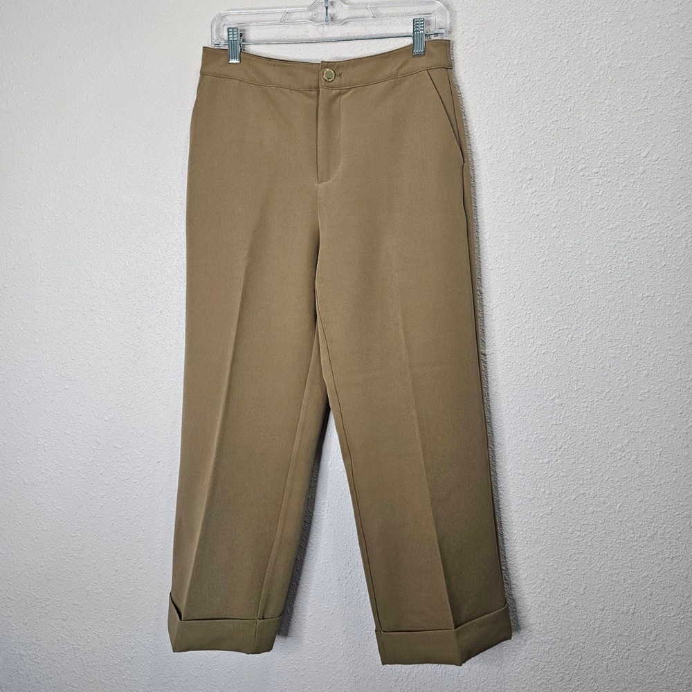 Marc New‎ York Pants Womens Brown Cropped Cuffed Trouser Size 4 Quiet Luxury
